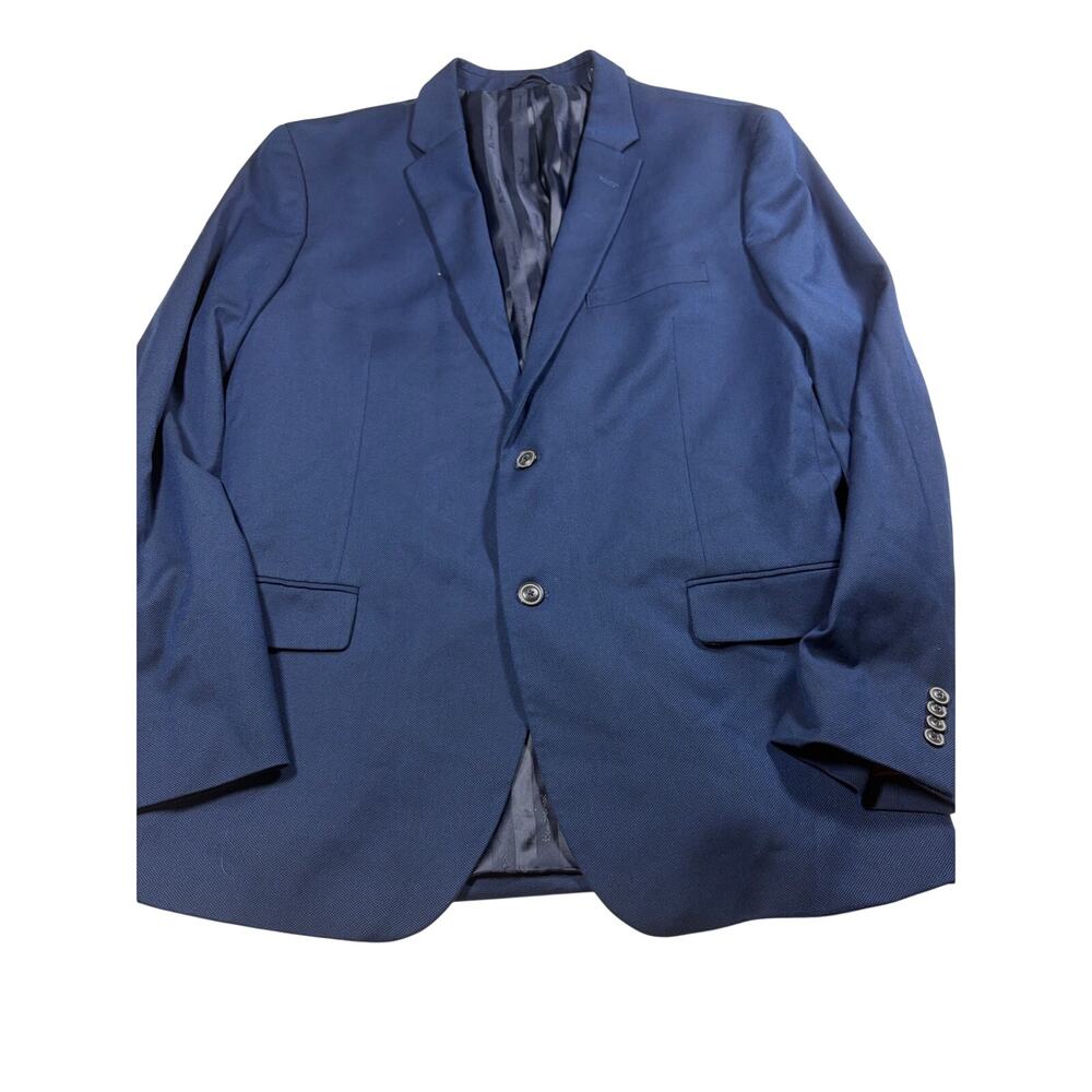 Ben Sherman Mens Sport Coat Blazer Navy Blue 46R Two Button Stretch Modern Fit